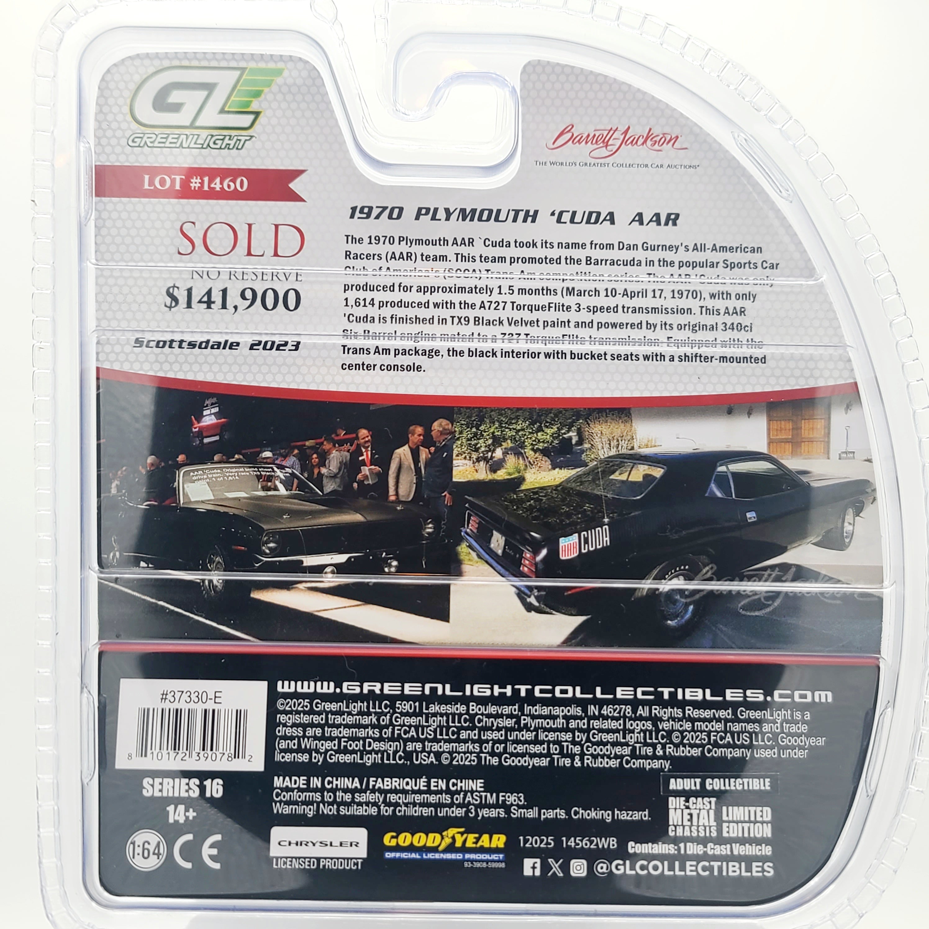 GreenLight '70 Plymouth Cuda AAR - 1:64 (2025 Barrett Jackson Series 16)